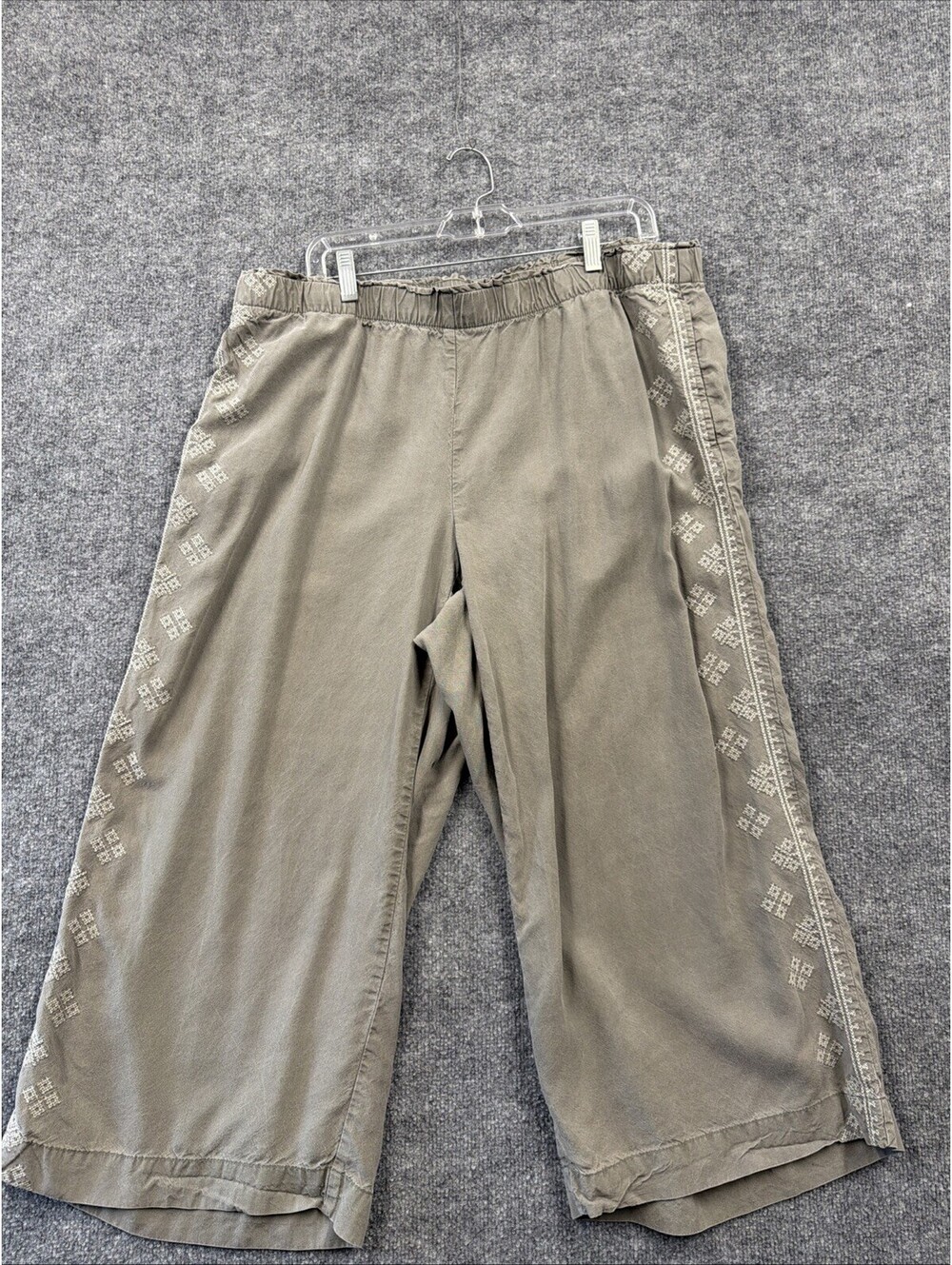 Pure Jill XL Women’s Embroidered Grey Pallazzo Pants